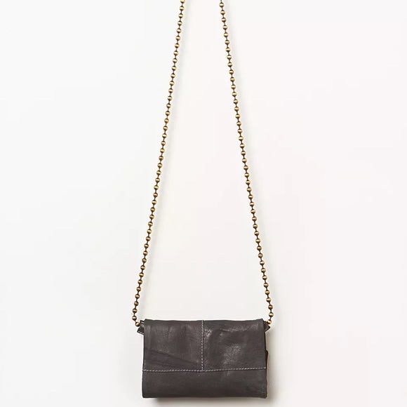 Free People Handbags - Free People Duet Leather Crossbody Bag Tri Fold Bead Chain Strap